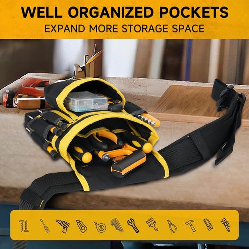 Multifunctional tool organizer pouch – electrician's waist bag with three built-in magnets