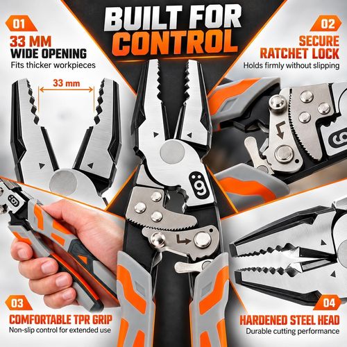 Industrial-Grade Ratcheting Self-Locking Labor-Saving Wire Pliers
