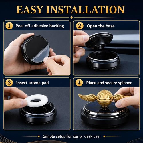 Solar Car Air Freshener Diffuser, Odor Eliminator for Vehicle Scenting Device, Long Lasting Scent for Auto, Automotive Accessories Interior Scent Diffuser (gold)
