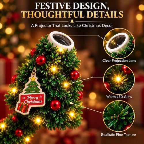 Christmas Projector Light, Plug and Play HD USB Christmas Tree Projector