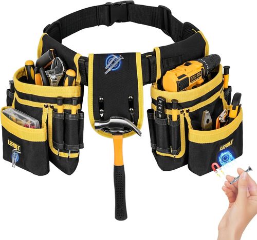 Multifunctional tool organizer pouch – electrician's waist bag with three built-in magnets