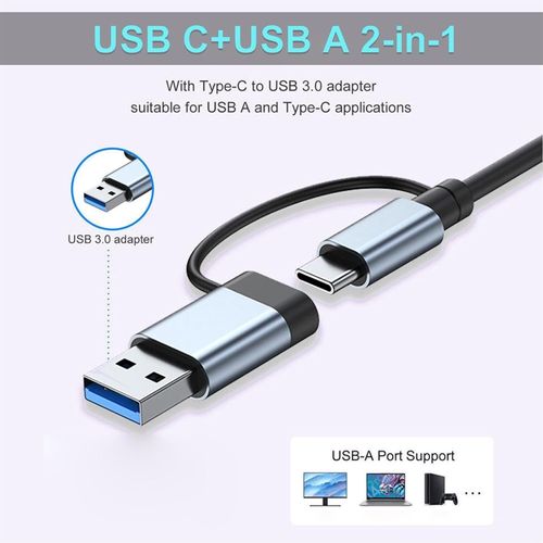 8-in-1 USB 3.0 Type-C Docking Station with TF SD Card Reader for Laptops – Multi-Port Hub