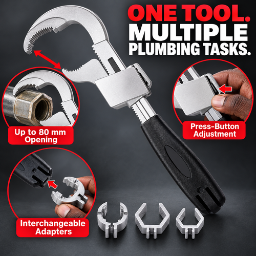 Multifunctional Plumbing Wrench Adjustable Spanner Hardware Tool, Adjustable Jaw Pipe Repair Wrench with Strong Steel Body, Ergonomic Handle, Compact Design, Local Shipping, COD Free Shipping, Pay on Delivery