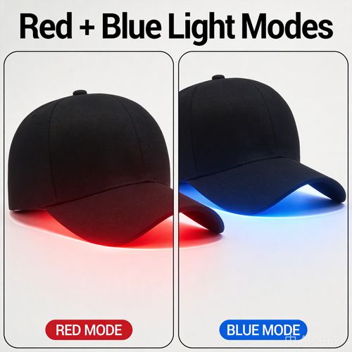 Red Light Scalp and Hair Care Cap, Rechargeable LED Hair Therapy Hat with Red and Blue Light Modes for At-Home Scalp Care Routine, 4 Intensity Levels, Hands-Free Hair and Scalp Massage and Care Device
