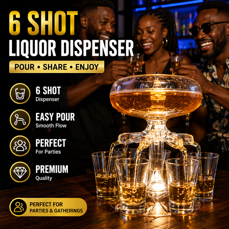 6 Shot Liquor Dispenser , Dolphine Siphon