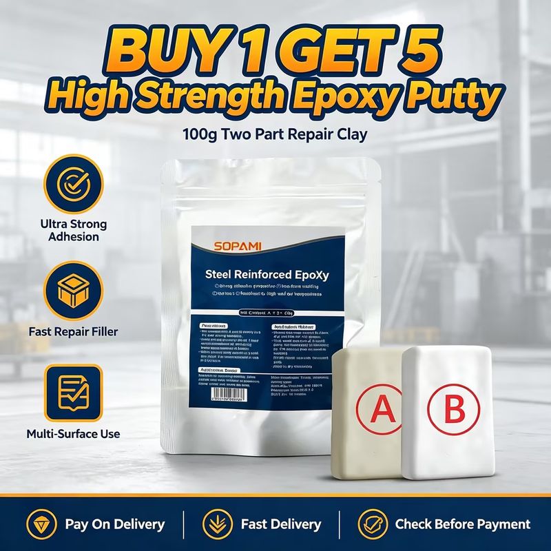 🎁Buy 1 Get 5 Offer|100g Two Part High Strength Epoxy Putty Clay|Fast Repair Filler for Sculpting Modeling Crafting Bonding Plastic Metal Ceramic Wood Tile Glass|COD Free Shipping