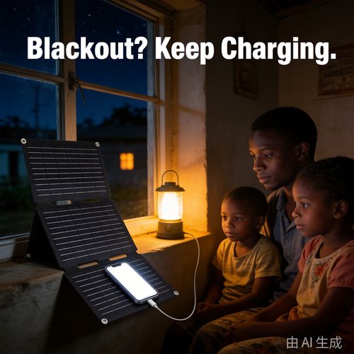 0W Foldable Solar Panel Charger, Portable Solar Charging Kit for Phones, Power Banks and 12V Devices, High-Efficiency Sun Power for Outdoor Work, Camping, Markets and Blackout Backup, Lightweight Travel Design