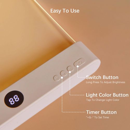 🔥Hot Seller🔥 COD！LED Book Light and Night Light 2 in 1, 3 Color Temperatures & Stepless Dimming, USB Rechargeable with Timer