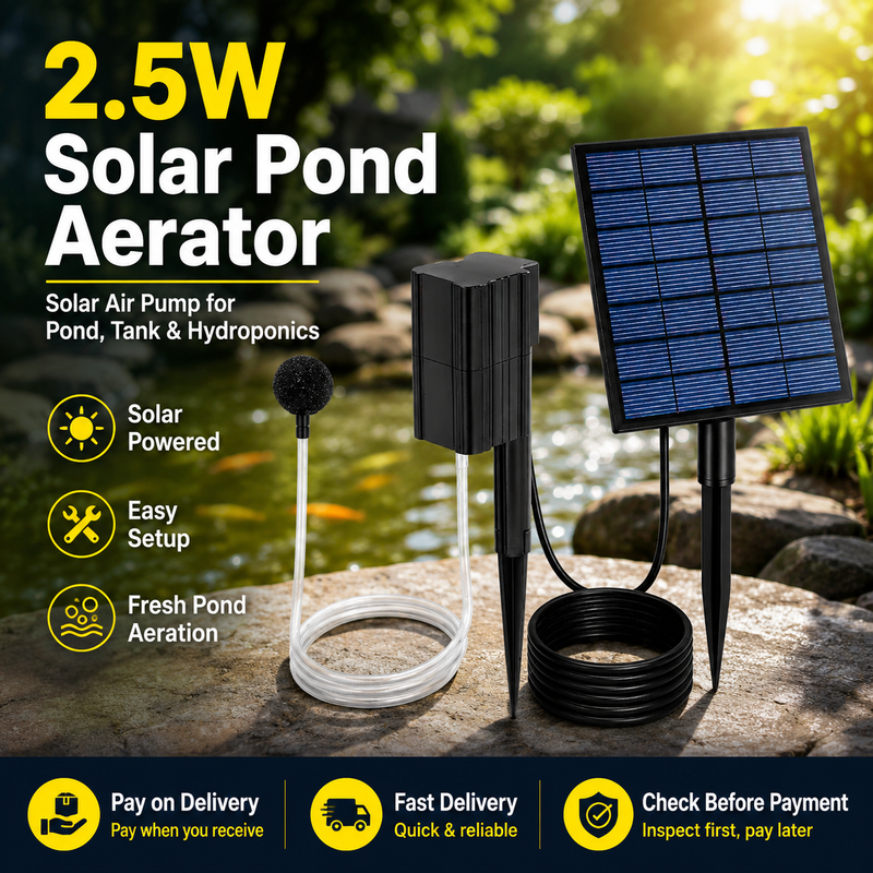 ☀️ COD Free Shipping | 2.5W Solar Pond Aerator Air Pump for Pond Stock Tank Aquarium Hydroponics | Pay on Delivery