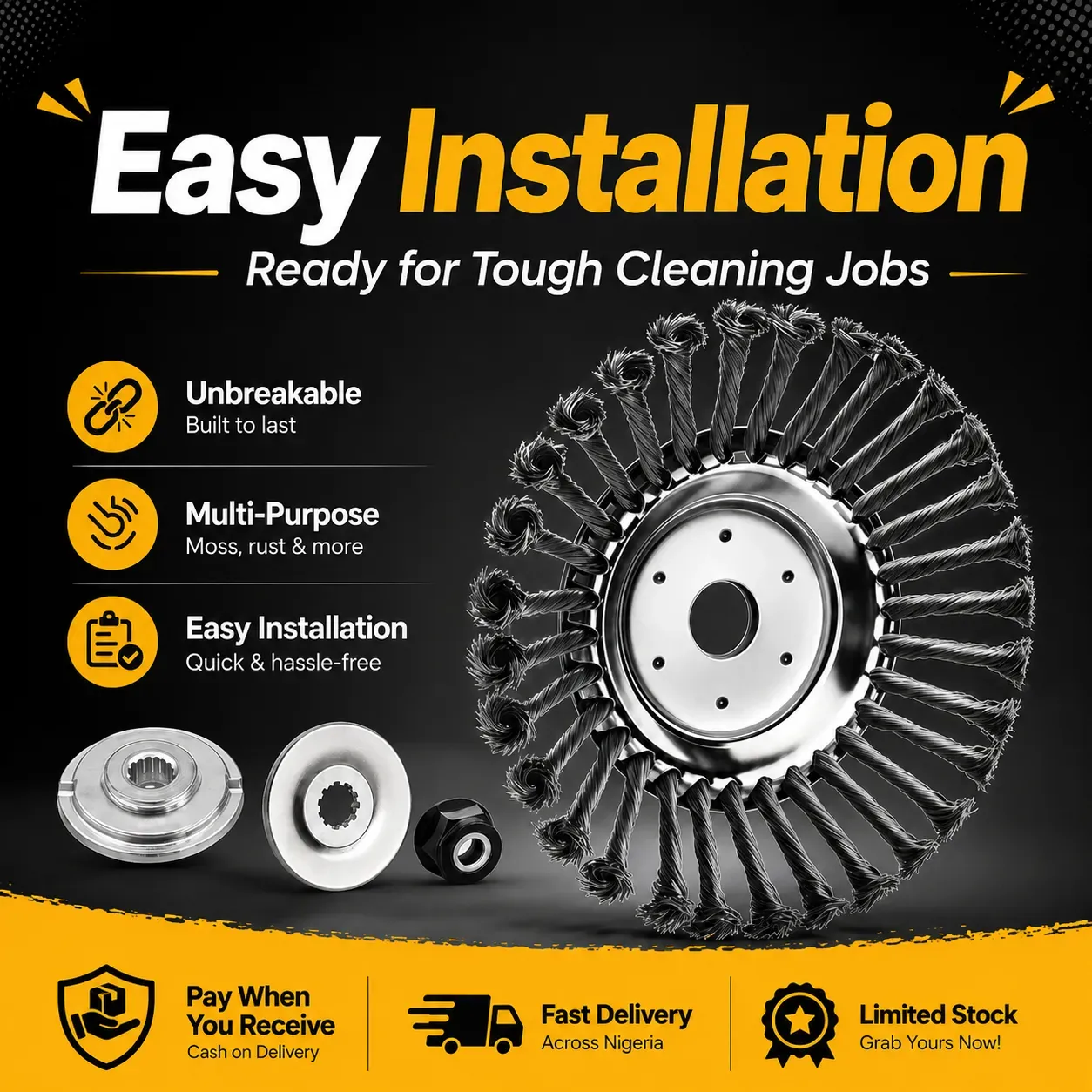 Buy 1 Get 2 promotion! 10 inch unbreakable wired trimmer blade and weed eater head, durable steel wire cutter equipped with adapter kit, great for removing grass, moss and rust, compatible with gardening lawnmower, free shipping and cash on delivery