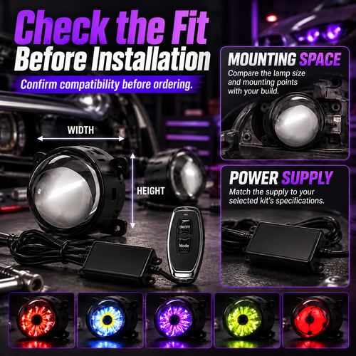 🔥HOT SALE🔥 COD！Demon Eye Headlights for Cars and Motorcycles, LED Dynamic Devil Eyes Light Kit with HD Lens, 6 Animated Eye Patterns, Universal 12-36V Eyeball Lights for Headlight or Fog Light