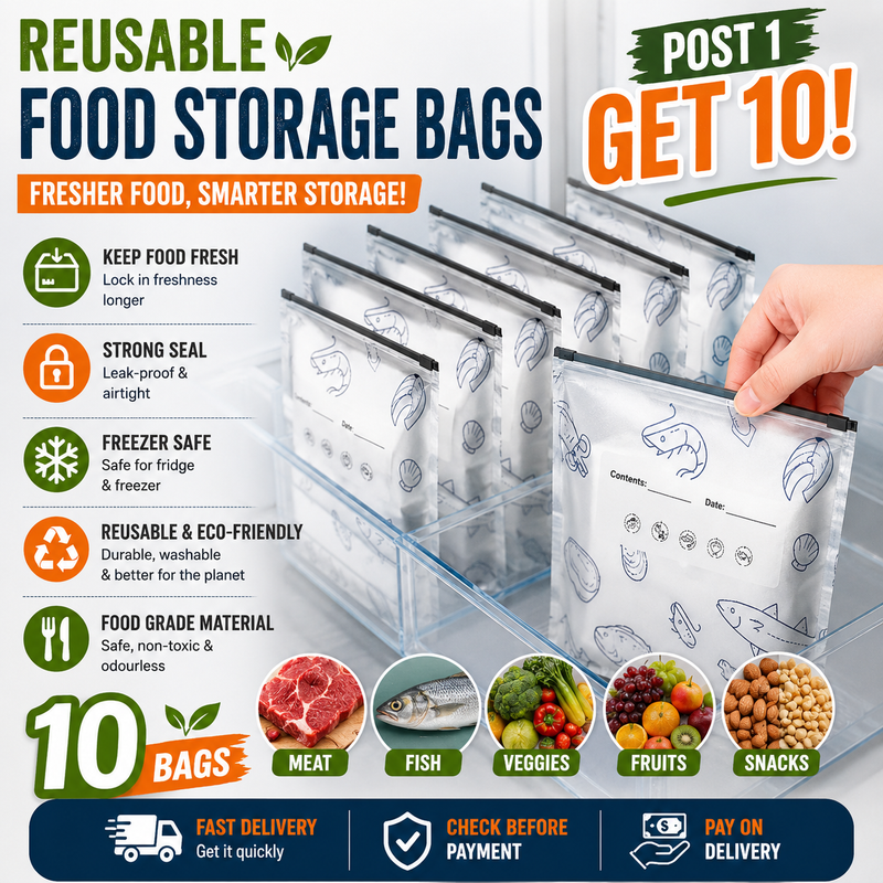 ✨Reusable aluminum foil-sealed storage bags.🌱(Post one, get ten!) REUSABLE ZIPLOCK BAG