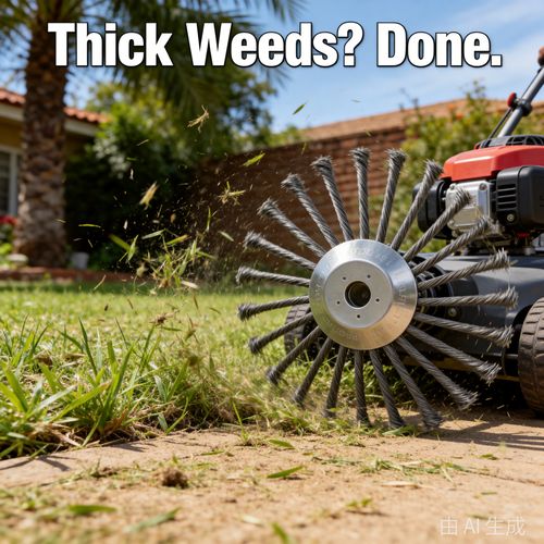 10 Inch Steel Wire Brush Cutter Blade for Grass Trimmers, Heavy-Duty Wire Weed Whacker Head with Adapter Kits for Gas Strimmers and Brush Cutters, Cuts Thick Weeds, Tough Grass and Overgrown Brush