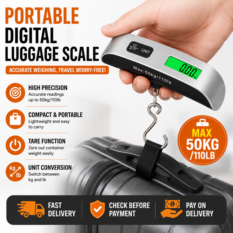 Portable Digital Luggage Scale Accurate Weighing | ELECTRONIC LUGGAGE SCALE