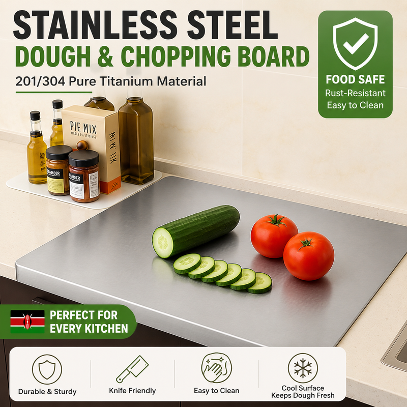 🚚 24H Shipping 💵 COD｜Portable 304 Stainless Steel Cutting Board For Kitchen And Dough Making
