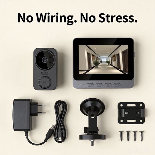Smart Video Doorbell with 4.3 Inch Color Monitor, Wireless Visual Door Intercom with Night Vision & Video Recording for Home Security — See and Talk to Visitors Before You Open the Door, Easy Install