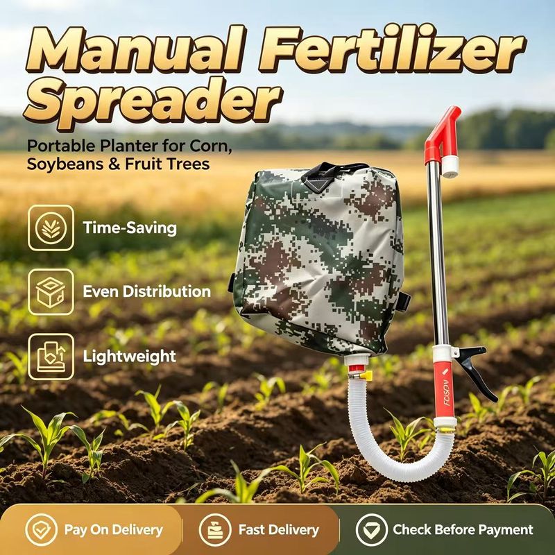 🌽 Hot Sale | Manual Fertilizer Applicator Spreader, Portable Corn Soybean Planter with Adjustable Shoulder Strap & Storage Bag for Farm Crops Fruit Trees | COD Free Shipping