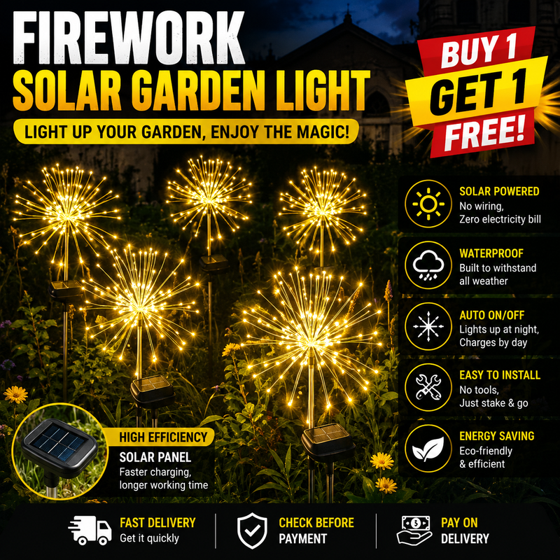 😀Vodotěsné solární zahradní světlo s ohňostrojem Buy one get one free😁| WATERPROOF OUTDOOR LIGHT STRIP