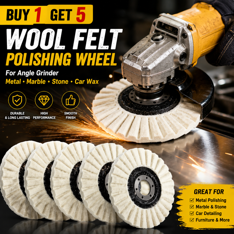 🛠️ Buy 1 Get 5 | Wool Felt Flap Polishing Wheel Disc for Angle Grinder Metal Marble Stone Car Wax | COD Free Shipping