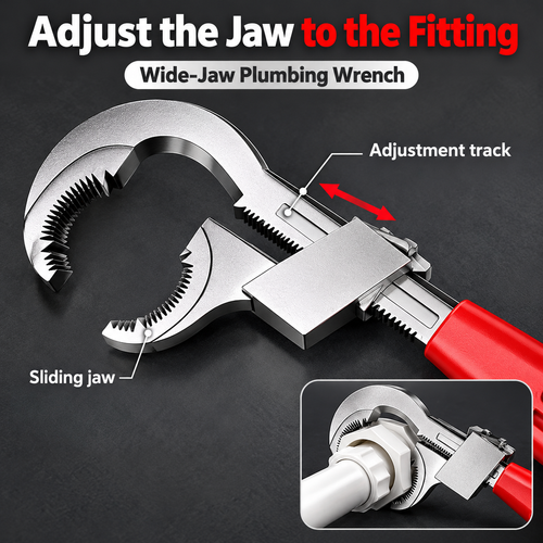 Multifunctional Plumbing Wrench Adjustable Spanner Hardware Tool, Adjustable Jaw Pipe Repair Wrench with Strong Steel Body, Ergonomic Handle, Compact Design, Local Shipping, COD Free Shipping, Pay on Delivery