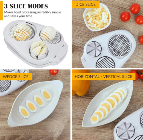 Multi-function three-in-one egg cutter