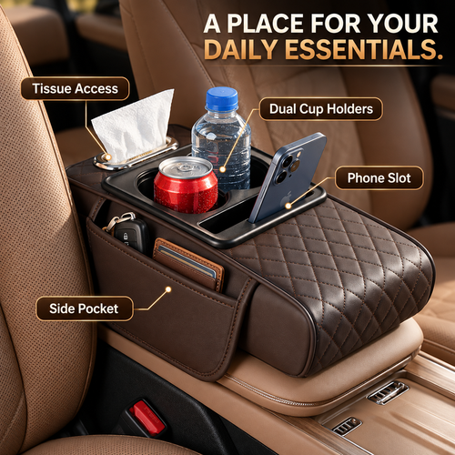 Multifunctional car armrest cushion