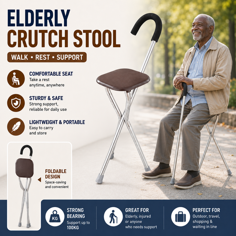 elderly crutch stool