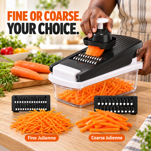 15-in-1 Vegetable Chopper — Food Cutter with 8 Blades and Container for Kitchen Use.