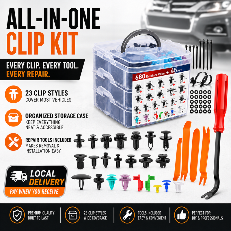 🚚 24H Shipping 💵 COD｜DEXIMRO 680PCS Car Door Trim Panel Clips Kit, Car Retainer Clips Auto Push Pin Rivets Set - 32 Most Popular Sizes and 1 Pcs Fastener Remover Remover for Car