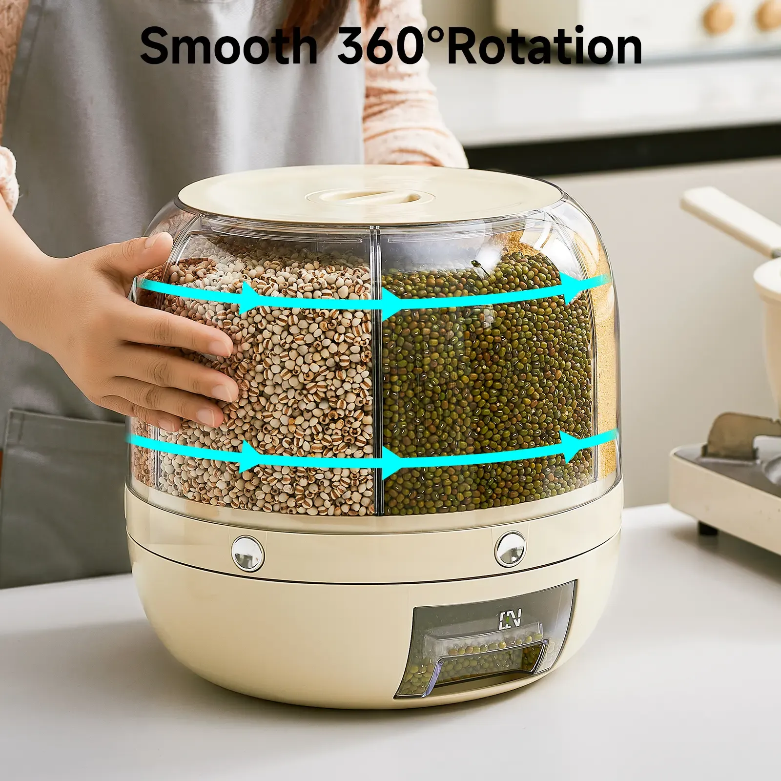 Grain Storage Dispenser 6 Compartment Food Container For Kitchen Organization And Fresh Storage Kenya