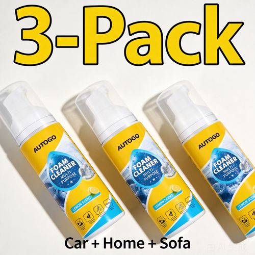 Multi-Purpose Foam Cleaner 3-Pack, Spray-On Car Interior and Household Stain Remover for Fabric Seats, Leather, Sofas, Carpets and Kitchen Surfaces, Deep Cleaning Foam That Lifts Dirt Without Scrubbing, 150ml Each