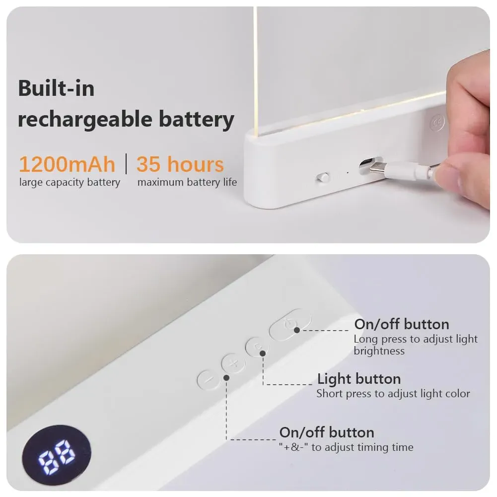 Ultra-thin panel book light with eye-protective LED, provides full-page uniform illumination. Battery powered, portable and lightweight, ideal for reading in bed, car and other scenarios, free shipping and cash on delivery