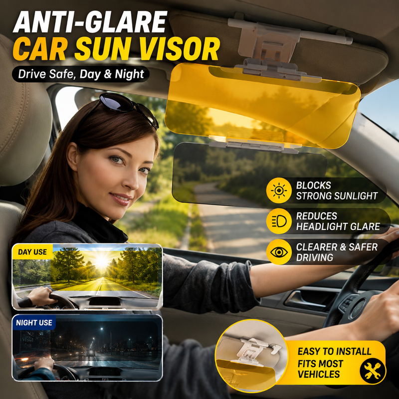 🚗Universal Car Sun Visor - 🔥Car Anti-Glare Visor for Day & Night , Car sunshade anti-glare