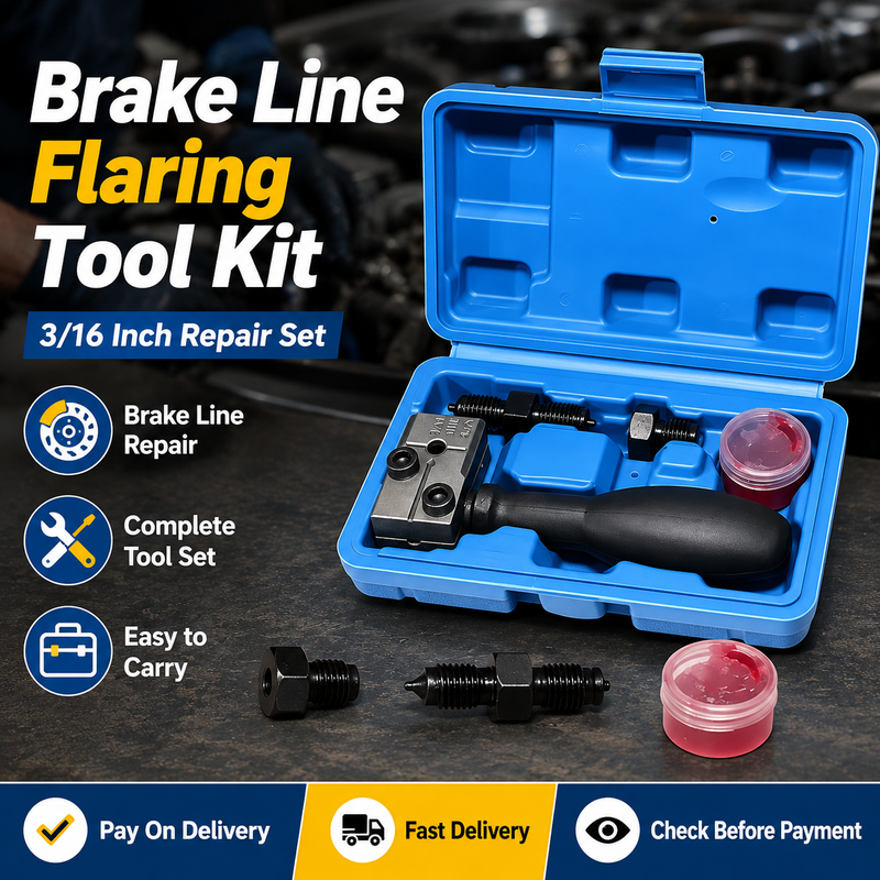 🛠️Professional Grade|Universal Professional Brake Line Flaring Tool Kit|Complete Set for Vehicle Maintenance, Compatible with Cars, Trucks and Motorcycles Brake Line Processing|COD Free Shipping