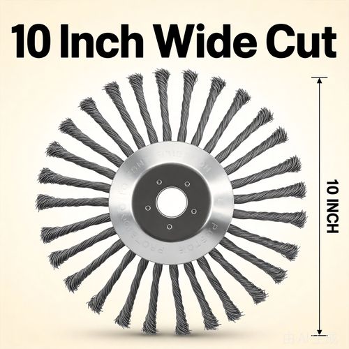 10 Inch Steel Wire Brush Cutter Blade for Grass Trimmers, Heavy-Duty Wire Weed Whacker Head with Adapter Kits for Gas Strimmers and Brush Cutters, Cuts Thick Weeds, Tough Grass and Overgrown Brush