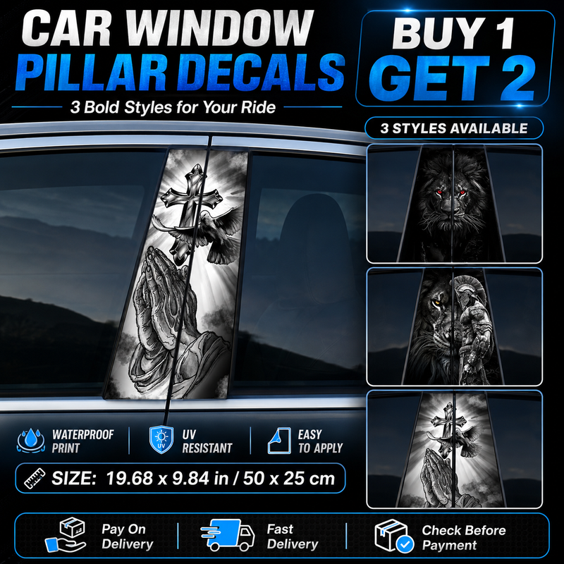 🚗 Buy 1 Get 2 | Car B-Pillar Sticker Window Trim Decal Anti-Scratch Protective Film for Door Pillar Decoration | COD Free Shipping