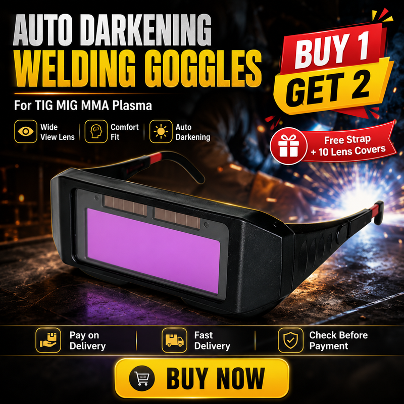 🥽 Buy 1 Get 2 + Free Strap & 10 Lens Covers | Auto Darkening Welding Goggles for TIG MIG MMA Plasma | COD Free Shipping