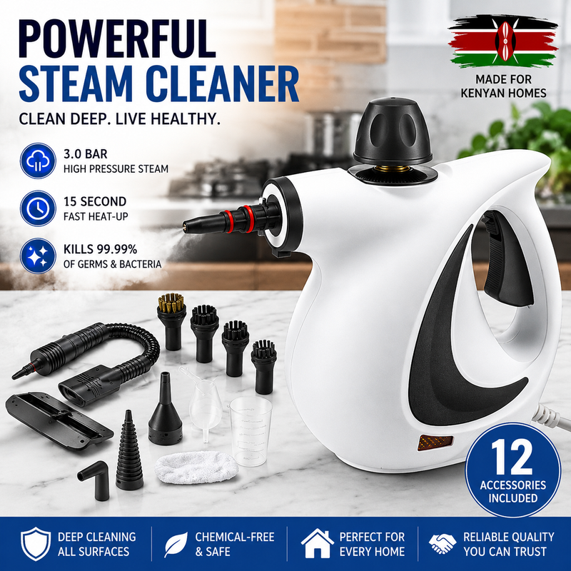 🔥Hot Seller🔥 COD！Pressurized Handheld Multi-Surface Natural Steam Cleaner with 12 pcs Accessories, Multi-Purpose Steamer for Home Use, Steamer for Cleaning Floor, Upholstery, Grout and Car