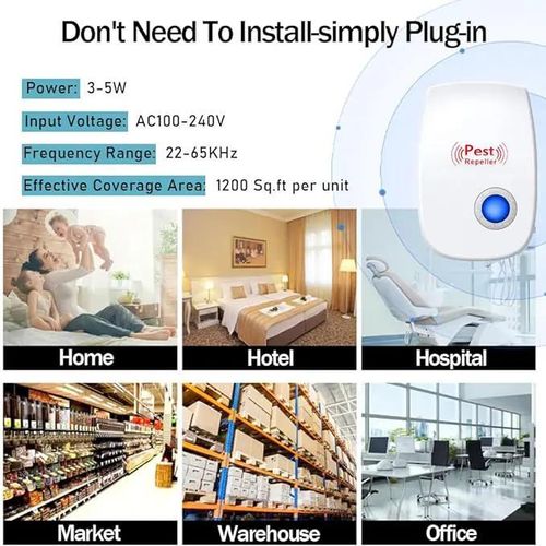 Ultrasonic Pest Control Repeller, Electronic Pest Repellent Plug in Indoor for Insect Roaches Spider Ant Bug Mosquito Mouse Repellent for House Kitchen Garage Warehouse ultrasonic pest