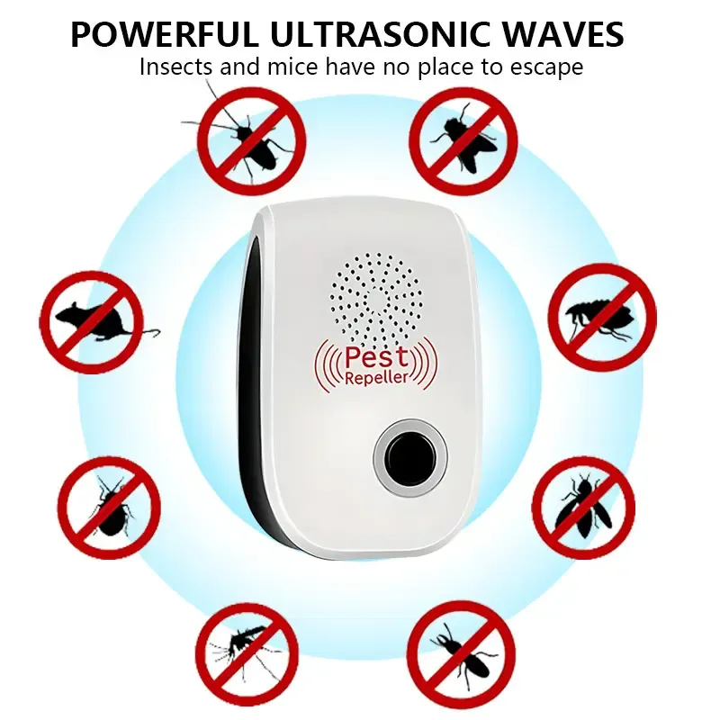 Ultrasonic Pest Repeller for Mice Rats Spiders Roaches & Insects Indoor Home Restaurant Garage Use Effective Pest Control Device