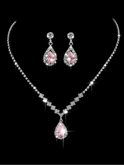 Necklace, stud earrings