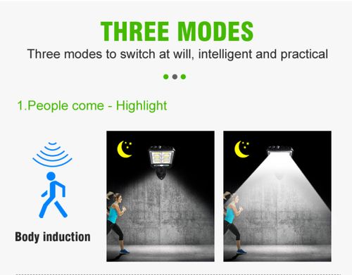 Wall-Mounted Human Induction Motion Sensor Solar Lights Outdoor Street With Remote Control