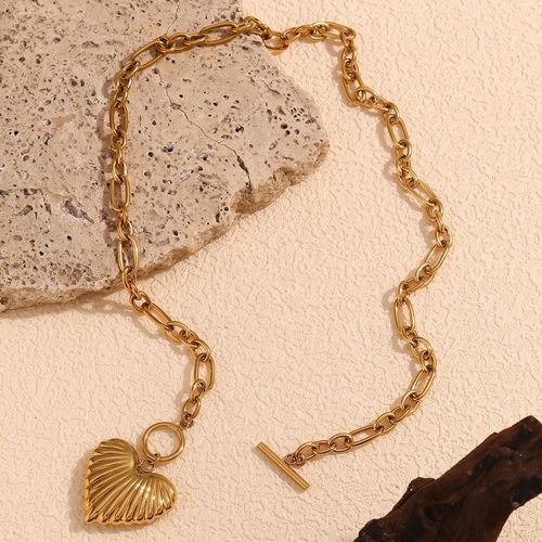 Heart Jewelry OT Clasp Chain Necklace 18k Gold Plated Jewelry Waterproof Stainless Steel Necklace