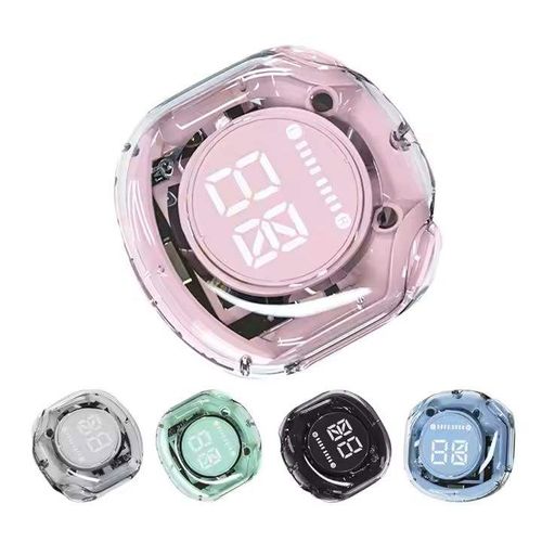 2025 Earbuds with LED Display in Transparent Crystal Case - Wireless Gaming Headphones - Hot Sale