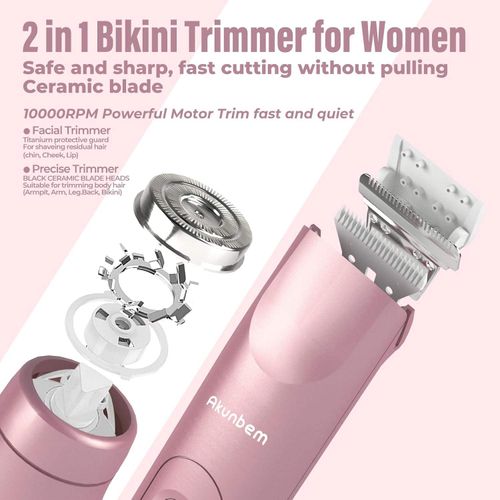 Women's 2-in-1 Electric Shaver and Bikini & Underarm Hair Trimmer