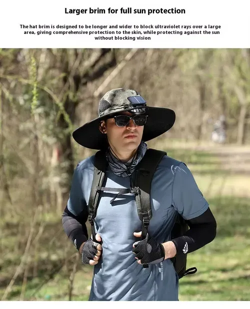 Solar fan cooling outdoor charging sun protection sun hat