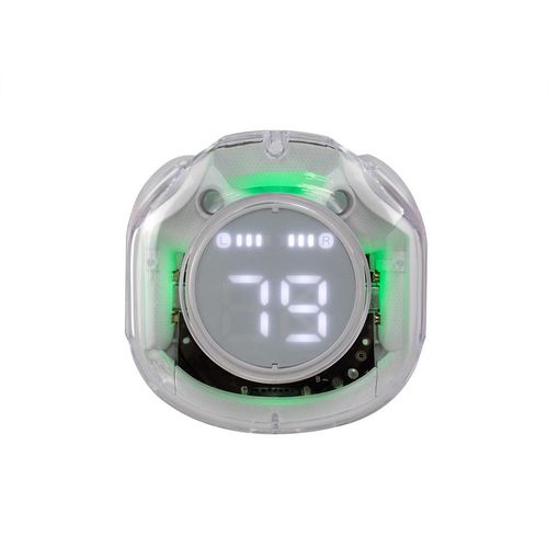 2025 Earbuds with LED Display in Transparent Crystal Case - Wireless Gaming Headphones - Hot Sale