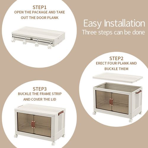 High-quality household storage cabinet Single-tier plastic folding storage unit with castors