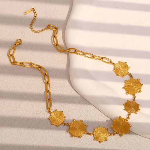 Dreamshow Fashion Jewelry Necklaces 18k Gold Plated Jewelry Waterproof Stainless Steel Necklace