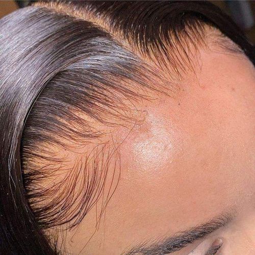 Adhesive-Free Wig Full HD Transparent Lace Front Wig Black Women's Wig